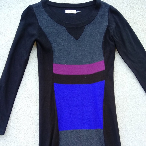 Calvin Klein Black Blue Gray Purple Knit Sweater - Picture 2 of 4